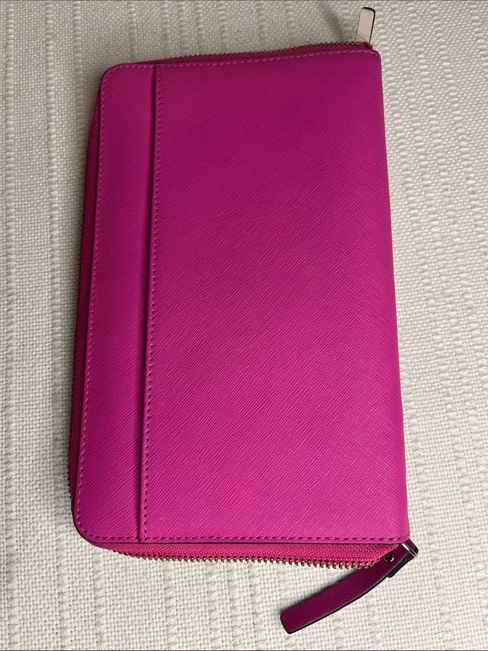 Kate Spade Saffiano Leather extra large Continental Wallet, bright fuchsia peony - Picture 8 of 16